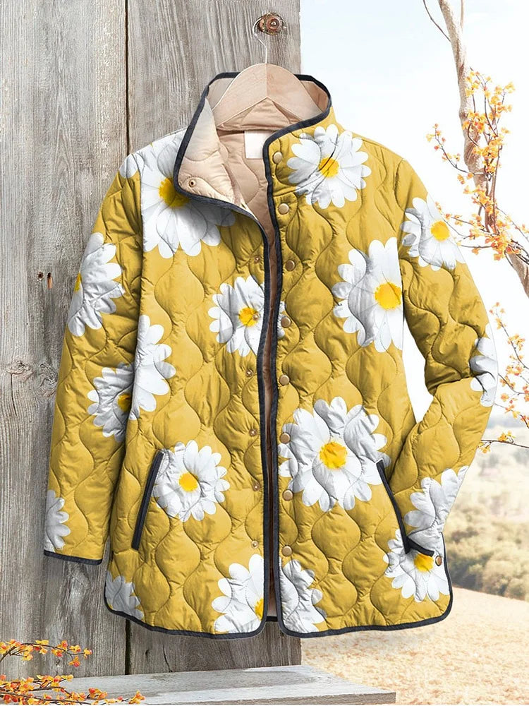 Quilted Jacket Delightful Daisy Print