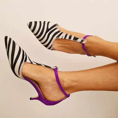 Amandine™ | Chic Striped High Heels