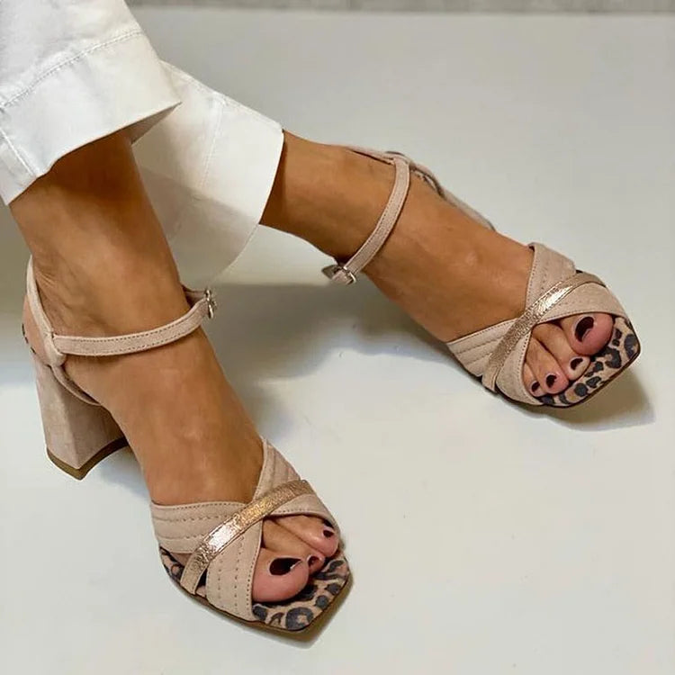 Ronja™ | Beige Leopard Print Heels