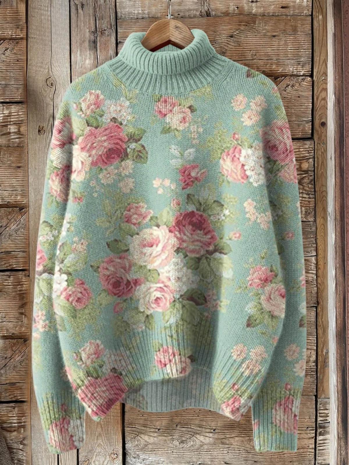Florence | Floral Print Roll-neck Jumper
