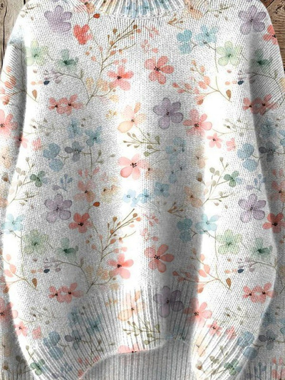 Claudia | Charming Floral Roll-neck Jumper