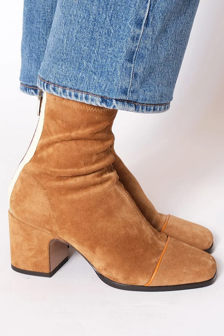 Vivienne | Contemporary Two-Tone Ankle Boots