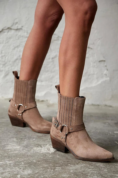 Anaïs | Suede Western Ankle Boots