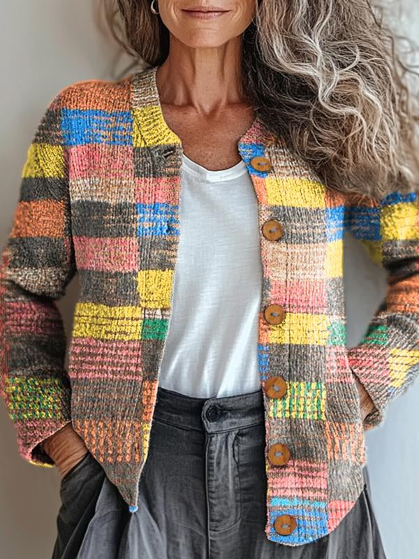 Maya | Stylish Multicolor Checkered Jacket for Ultimate Comfort