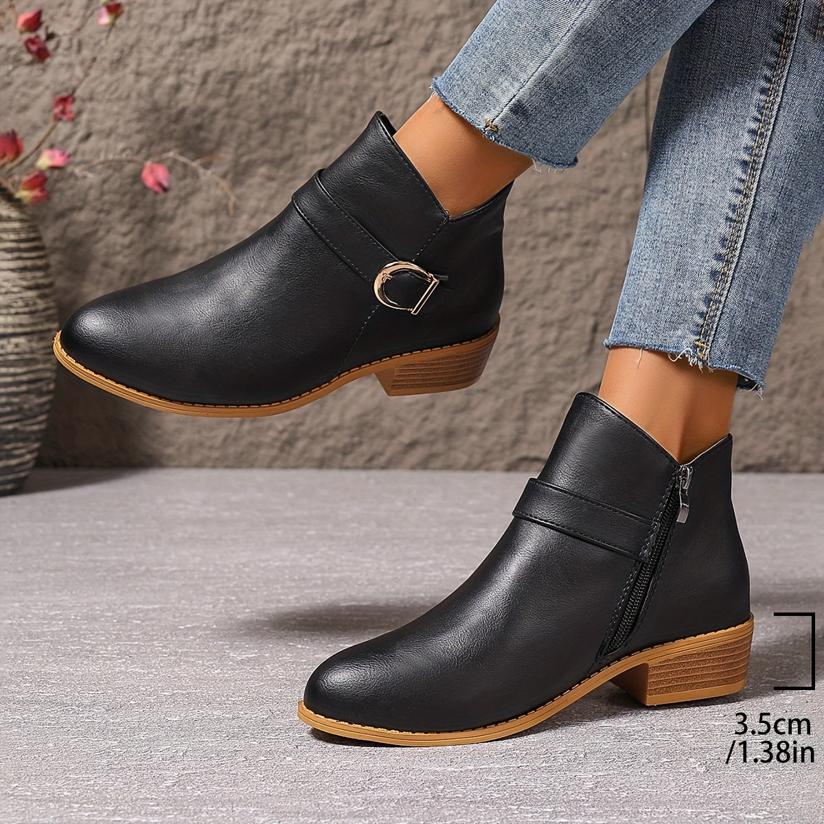 Amélina™ | Cozy Buckled Ankle Boots Designed for Sensitive Feet