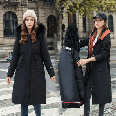 Frostra | Winter Jacket with Hood and Soft Collar