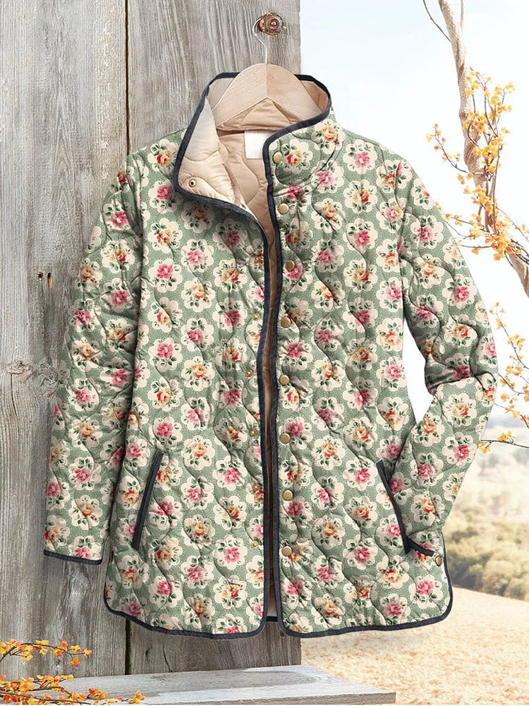 Quilted Jacket Floral Art