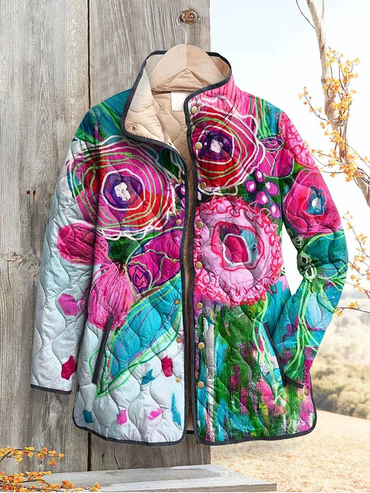 Quilted Jacket Floral Print