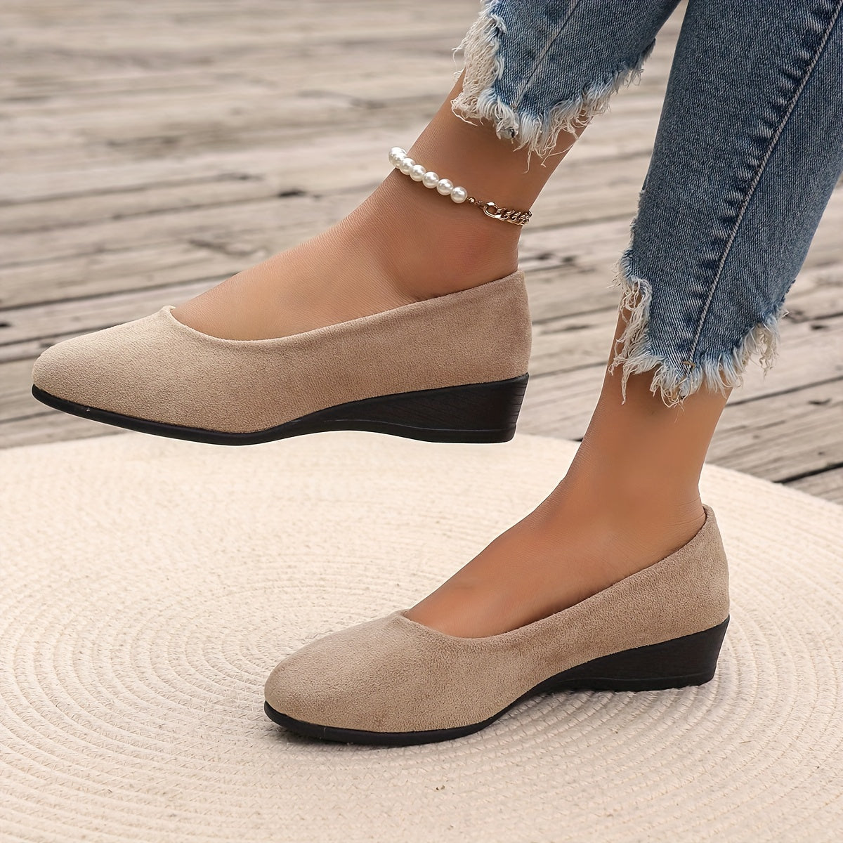 Éliane™ | Stylish Wedge-Heeled Ballet Flats for Ultimate Comfort