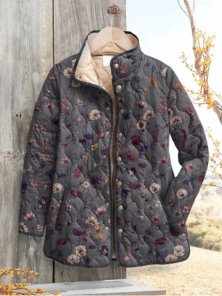 Quilted Jacket Vintage Floral Print