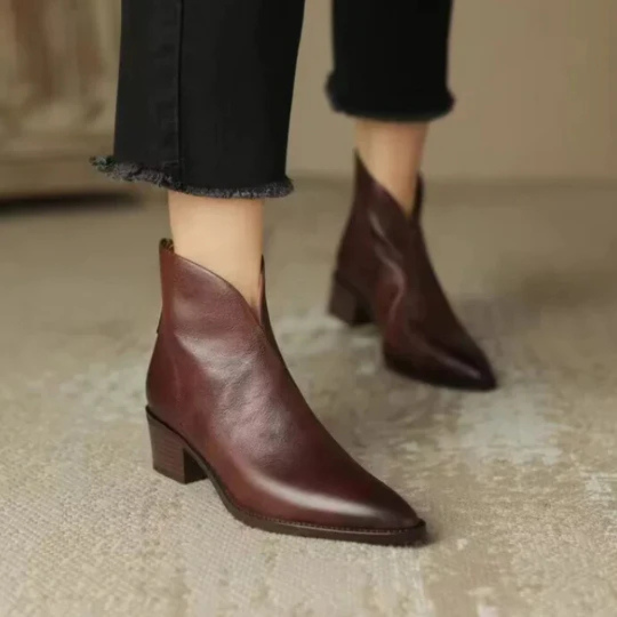 Camille | Luxury Ankle Boots with Low Heel