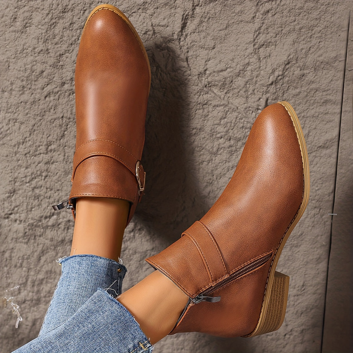 Amélina™ | Cozy Buckled Ankle Boots Designed for Sensitive Feet