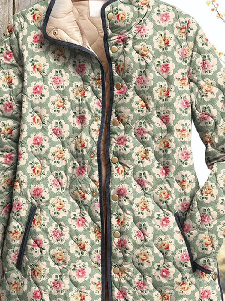 Quilted Jacket Floral Art