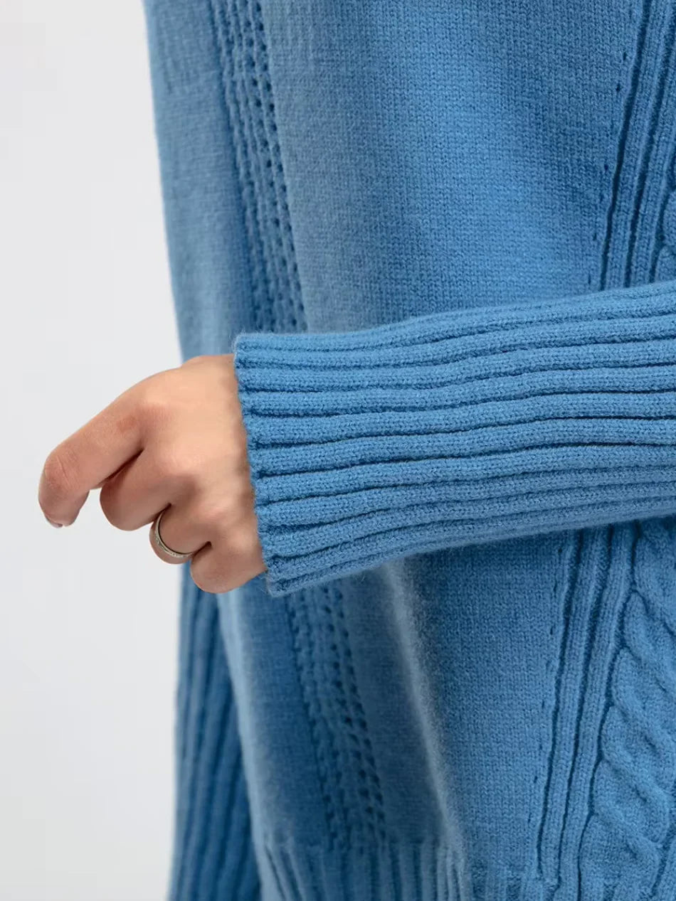 Scarlett | Stylish High-Neck Knit Sweater and Relaxed Trousers Ensemble