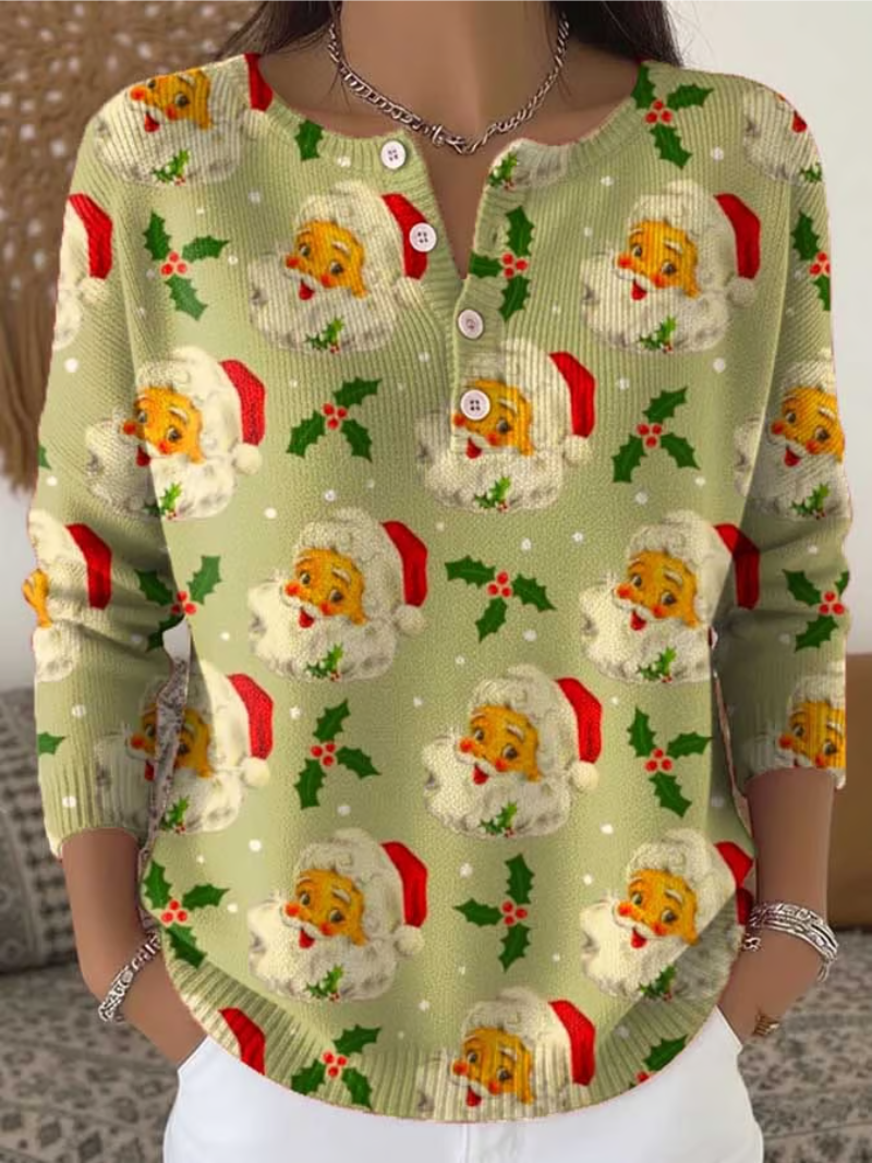 Mary – Christmas Jumper with Santa Print