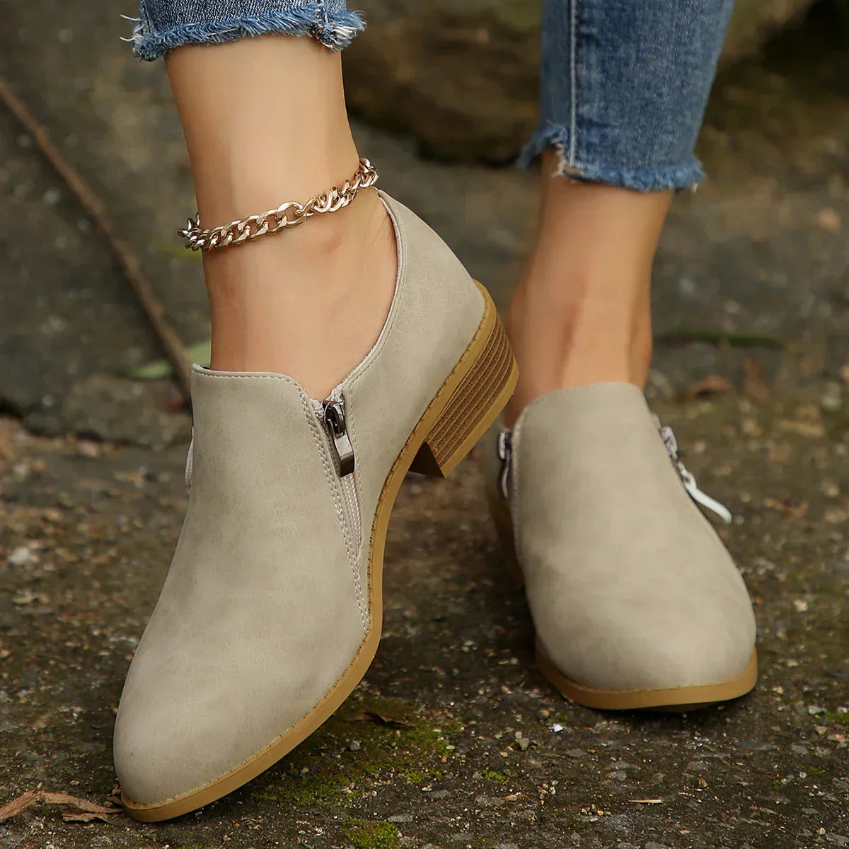 Megan | Chic Zip-Up Ankle Boots