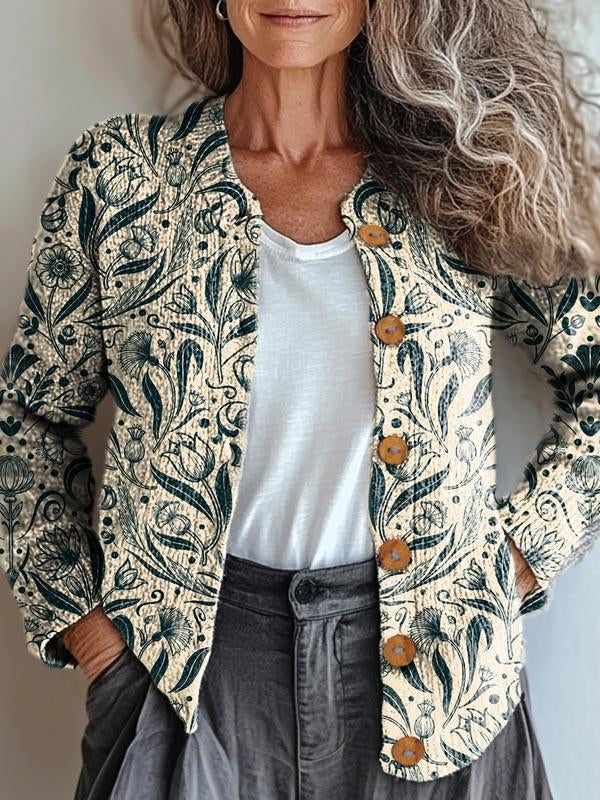 Tori | Chic Floral Accent Jacket for a Magical Home