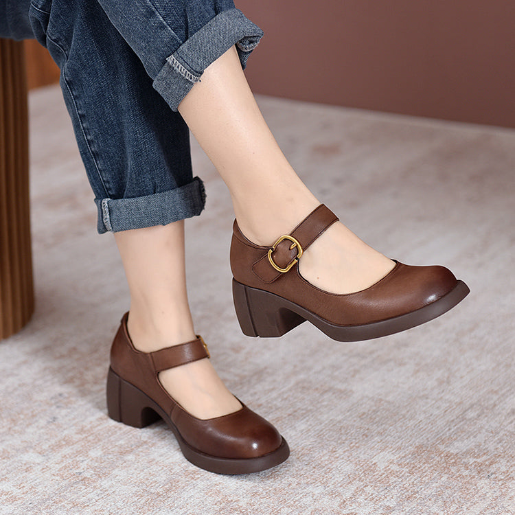Agnes™ | Classic Leather Mary Jane Shoes