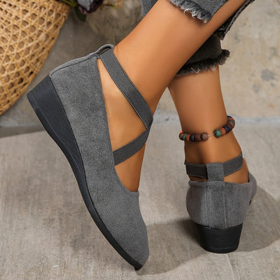 Élise® – Elegant Cross-Strap Ballerina Flats for Ultimate Comfort