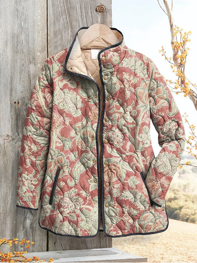 Quilted Jacket Vintage Floral Print