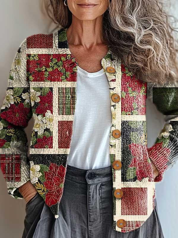 Noelle | Festive Patchwork Jacket for a Perfect Christmas Look