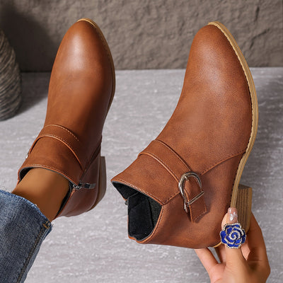 Amélina™ | Cozy Buckled Ankle Boots Designed for Sensitive Feet