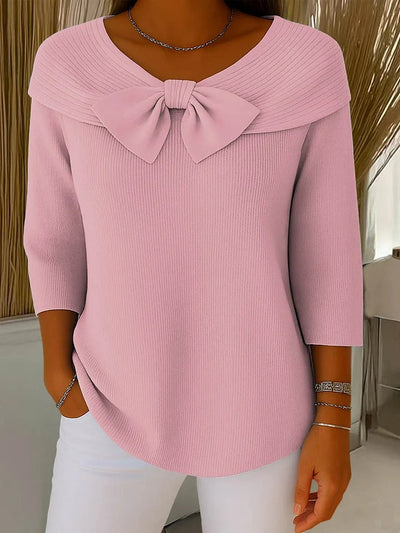 Serenna – Women's Jumper with Bow and Round Neckline