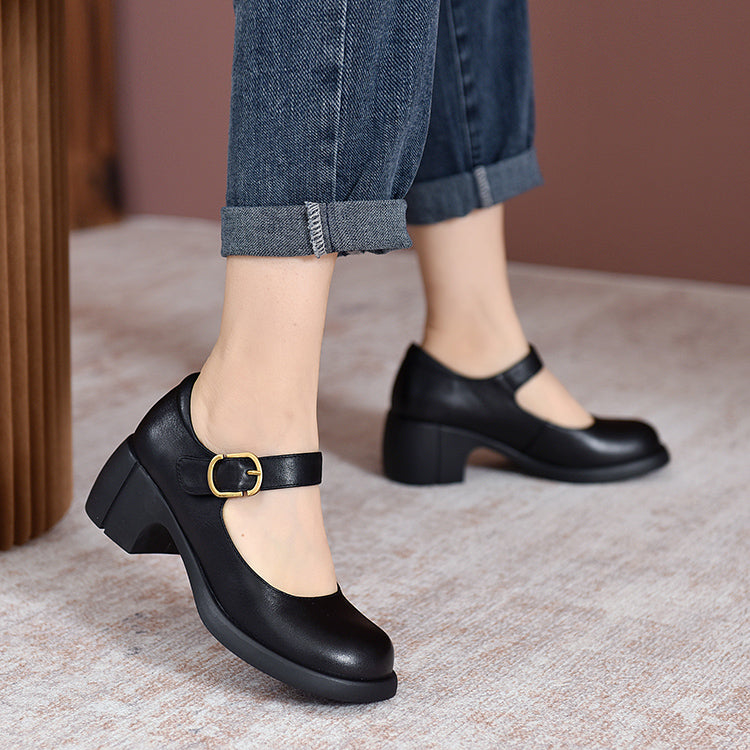 Agnes™ | Classic Leather Mary Jane Shoes