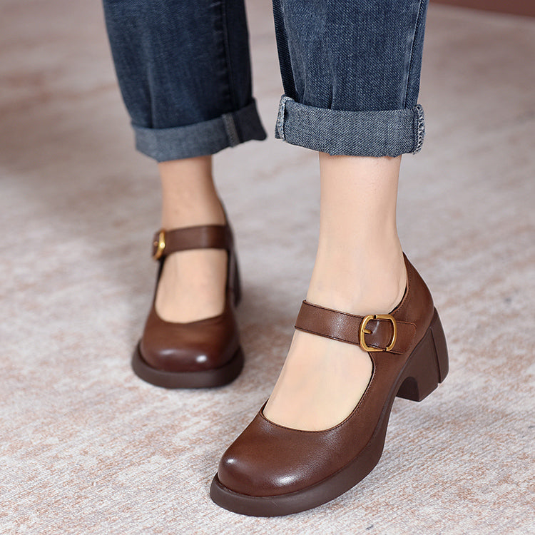 Agnes™ | Classic Leather Mary Jane Shoes