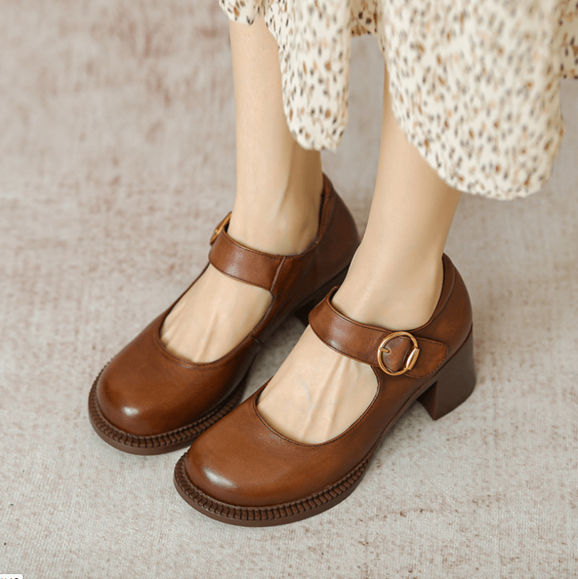 Agnes™ | Classic Leather Mary Jane Shoes