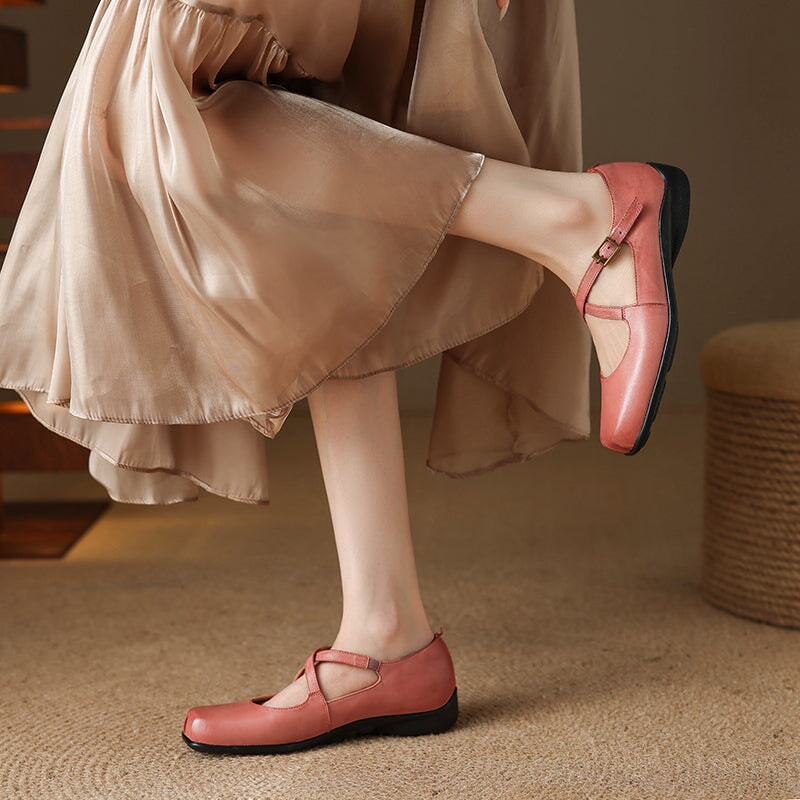 Edith™ | Classic Leather Mary Jane Shoes