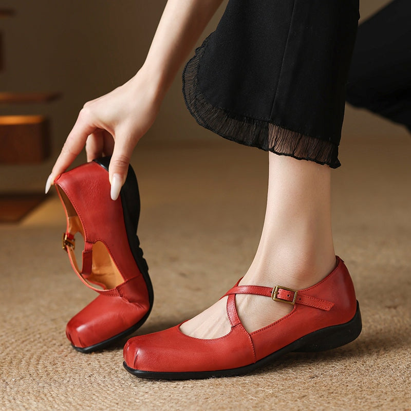 Edith™ | Classic Leather Mary Jane Shoes