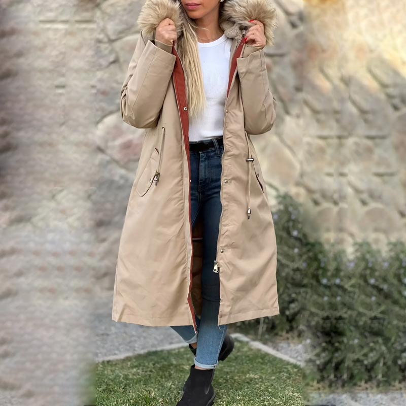 Frostra | Winter Jacket with Hood and Soft Collar